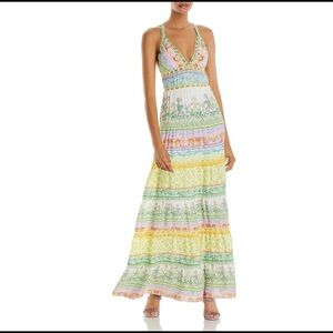 NWT $695 ALICE + OLIVIA Karolina Panelled Crepe Lace-Trimmed Maxi Dress Size 14‎